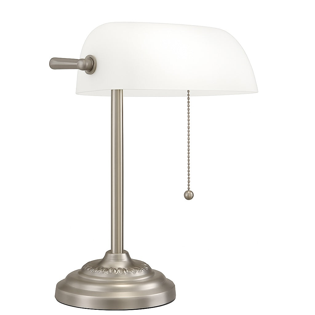 Bankers Desk Lamp with Glass Shade