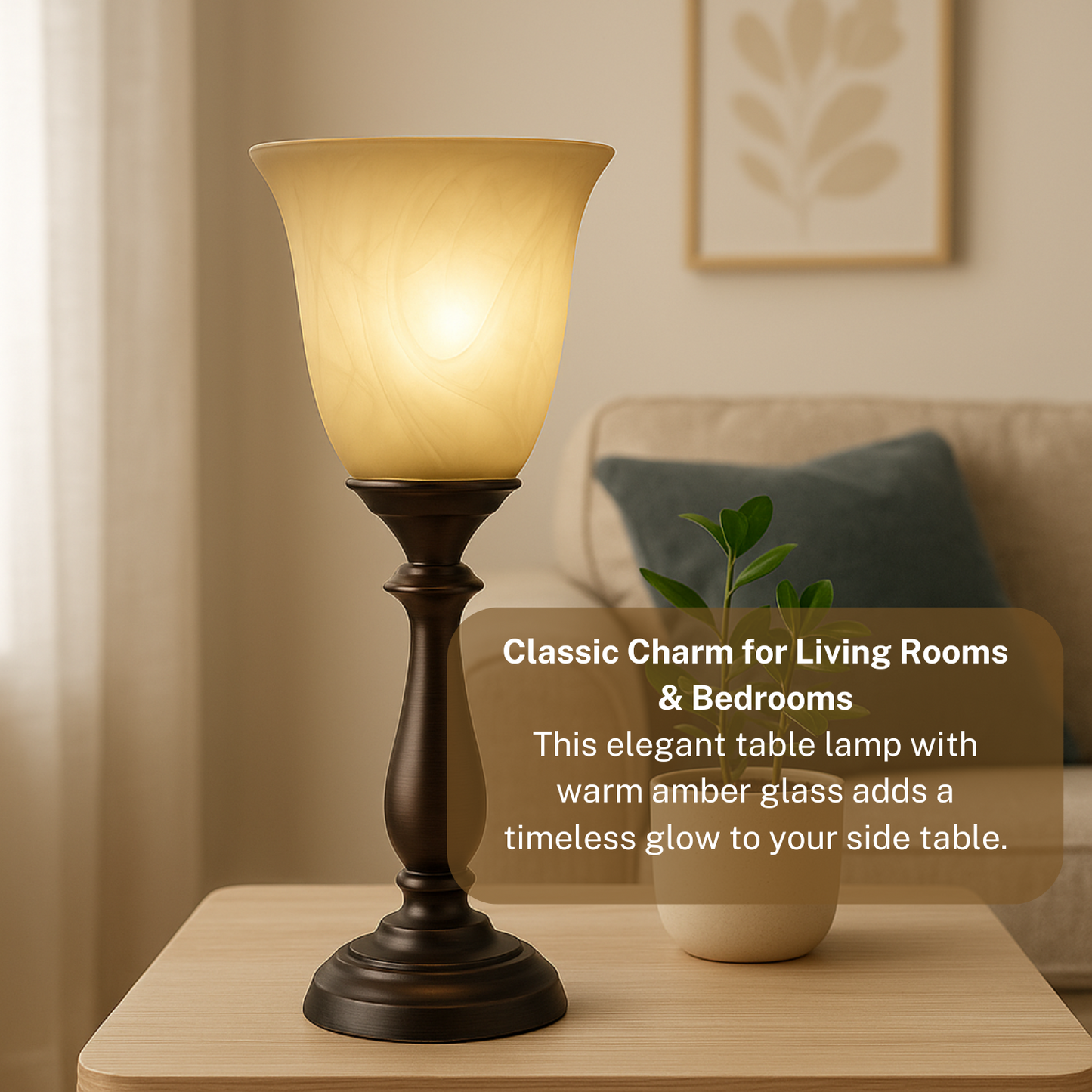 LIGHTACCENTS Amber Alabaster Glass Shade - Farmhouse Style for Chandeliers, Pendants, Wall Vanities & Table Lamps - 6"x6" - Socket Nut Compatible - Upgrade Your Fixtures