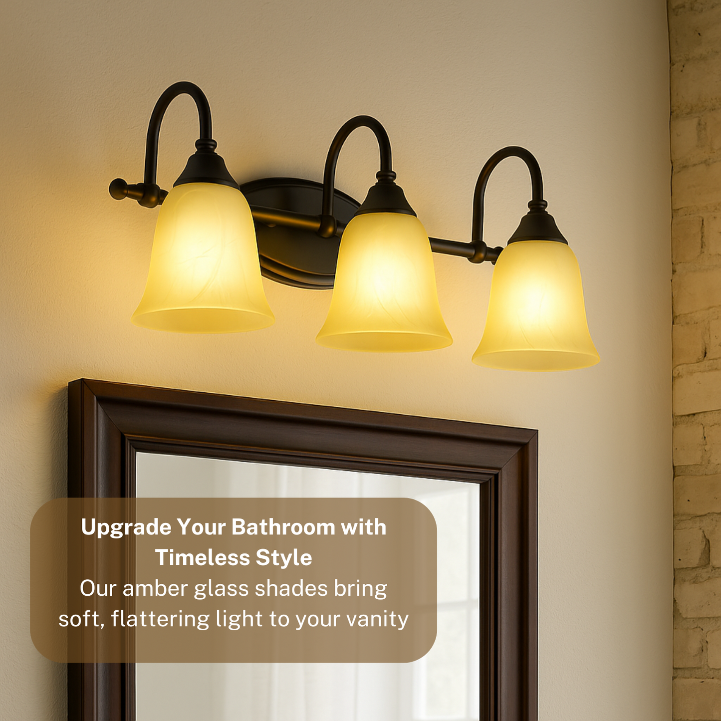 LIGHTACCENTS Amber Alabaster Glass Shade - Farmhouse Style for Chandeliers, Pendants, Wall Vanities & Table Lamps - 6"x6" - Socket Nut Compatible - Upgrade Your Fixtures