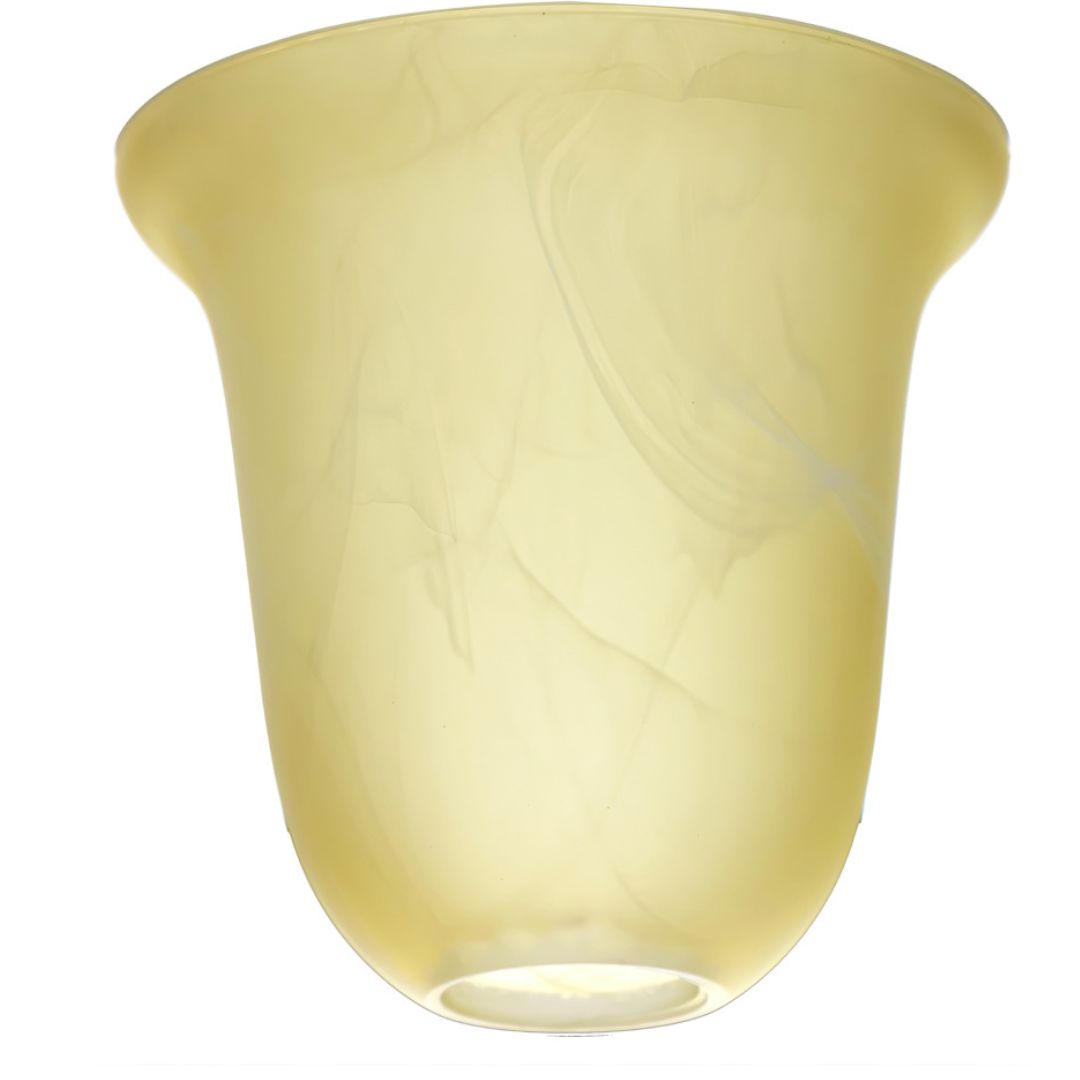Amber Alabaster Glass Shade - Farmhouse Style for Chandeliers, Pendants, Wall Vanities & Table Lamps - 6"x6" - Socket Nut Compatible