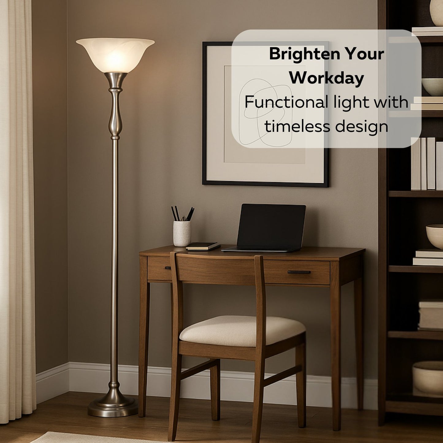 Royal Floor Lamp With Bronze Finish And Amber Alabaster Glass Shade -looking For Floor Lamp For Bedroom, Standing Lamp Or Floor Lamps For Living Room This Torchiere Floor Lamp Is A Great Choice