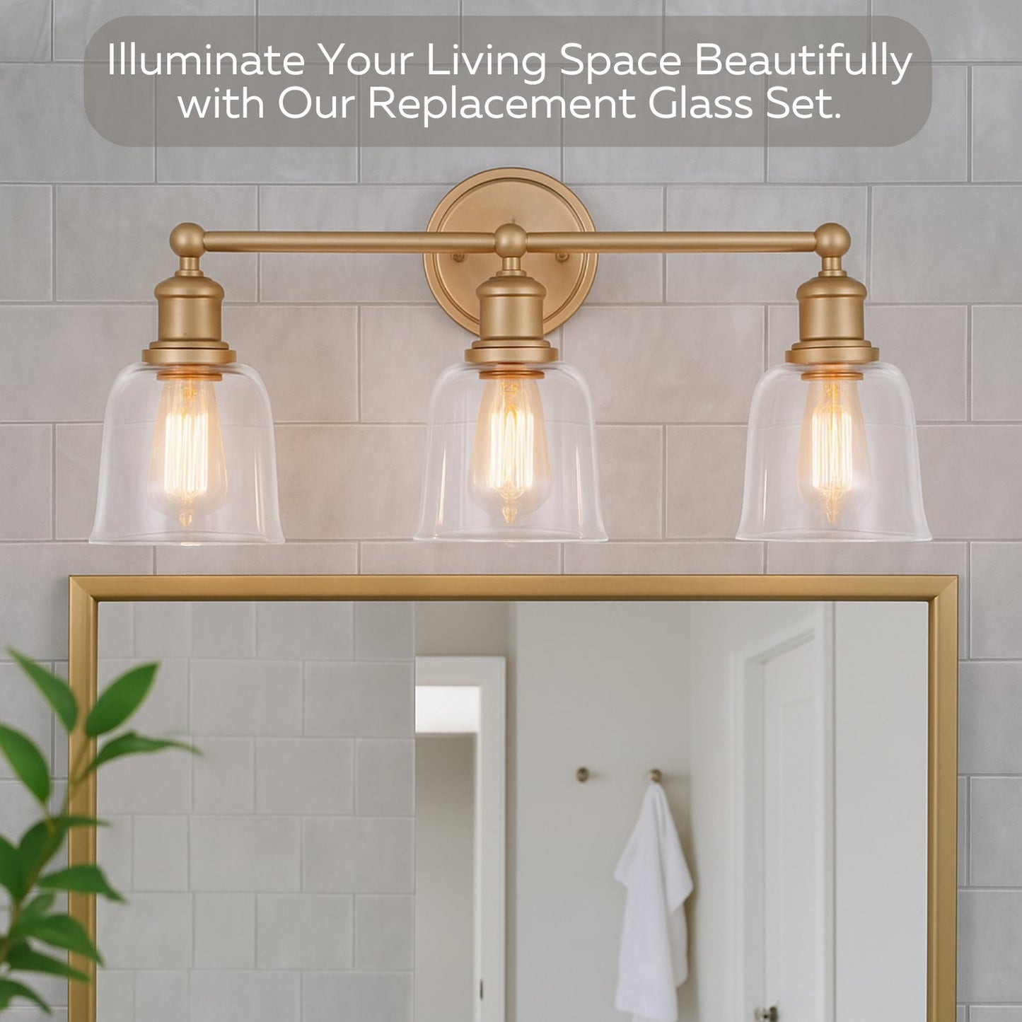 LIGHTACCENTS Ceiling Fan Light Covers For Ceiling Fan Light Kit - Clear Wave Glass Shade Lamp Replacement Kit For Ceiling Fan Light Kits. Clear Glass Shade (4-pack)