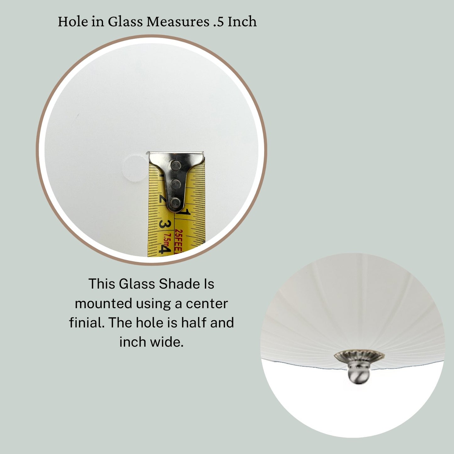 Frosted Glass Ceiling Light Cover Replacement For Ceiling Mounted Fixture Or Ceiling Fan Replacement Globes 11.57" Dia x 3.58" Height- Glass Light Cover - Light Fixture Replacement Glass Frosted White