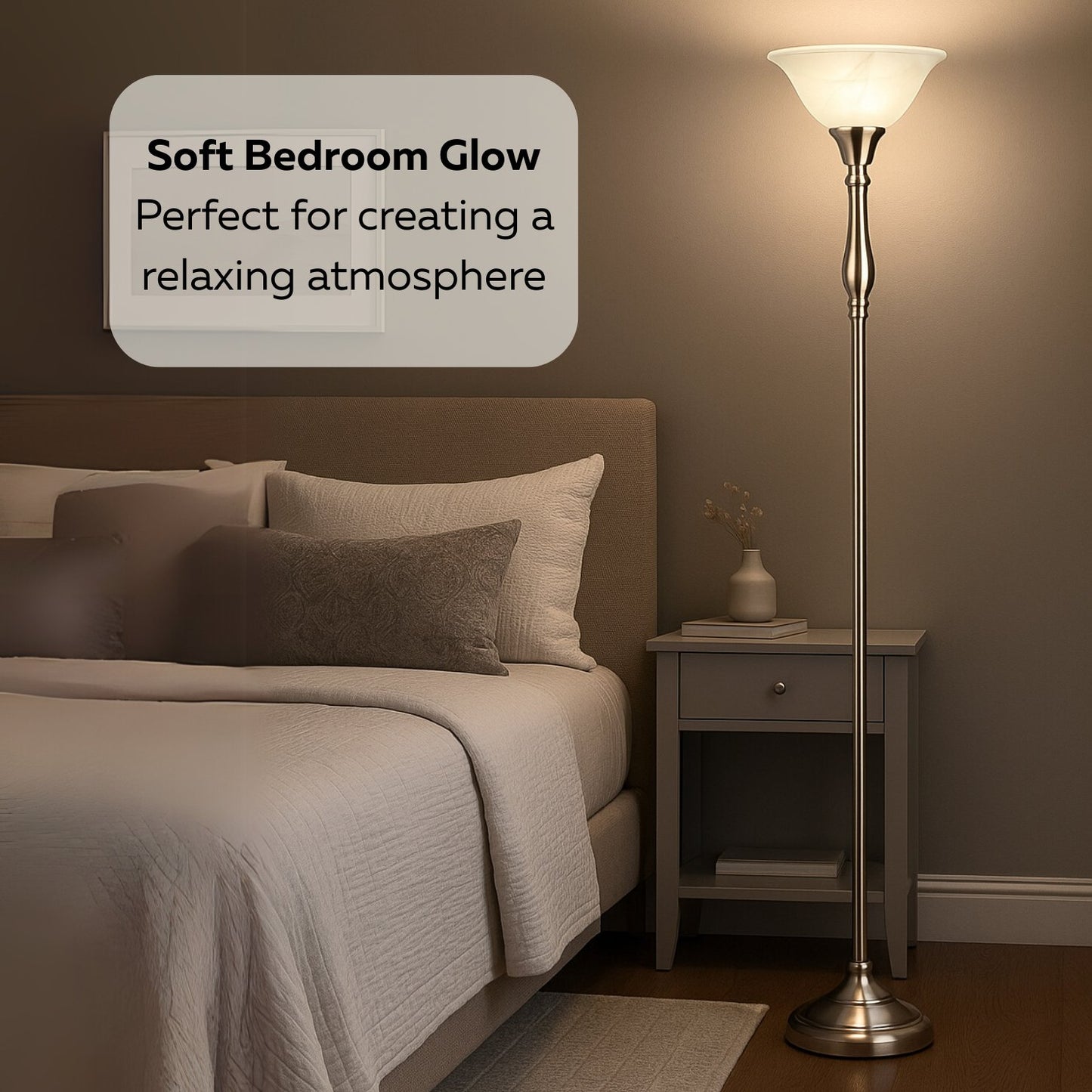 Royal Floor Lamp With Bronze Finish And Amber Alabaster Glass Shade -looking For Floor Lamp For Bedroom, Standing Lamp Or Floor Lamps For Living Room This Torchiere Floor Lamp Is A Great Choice
