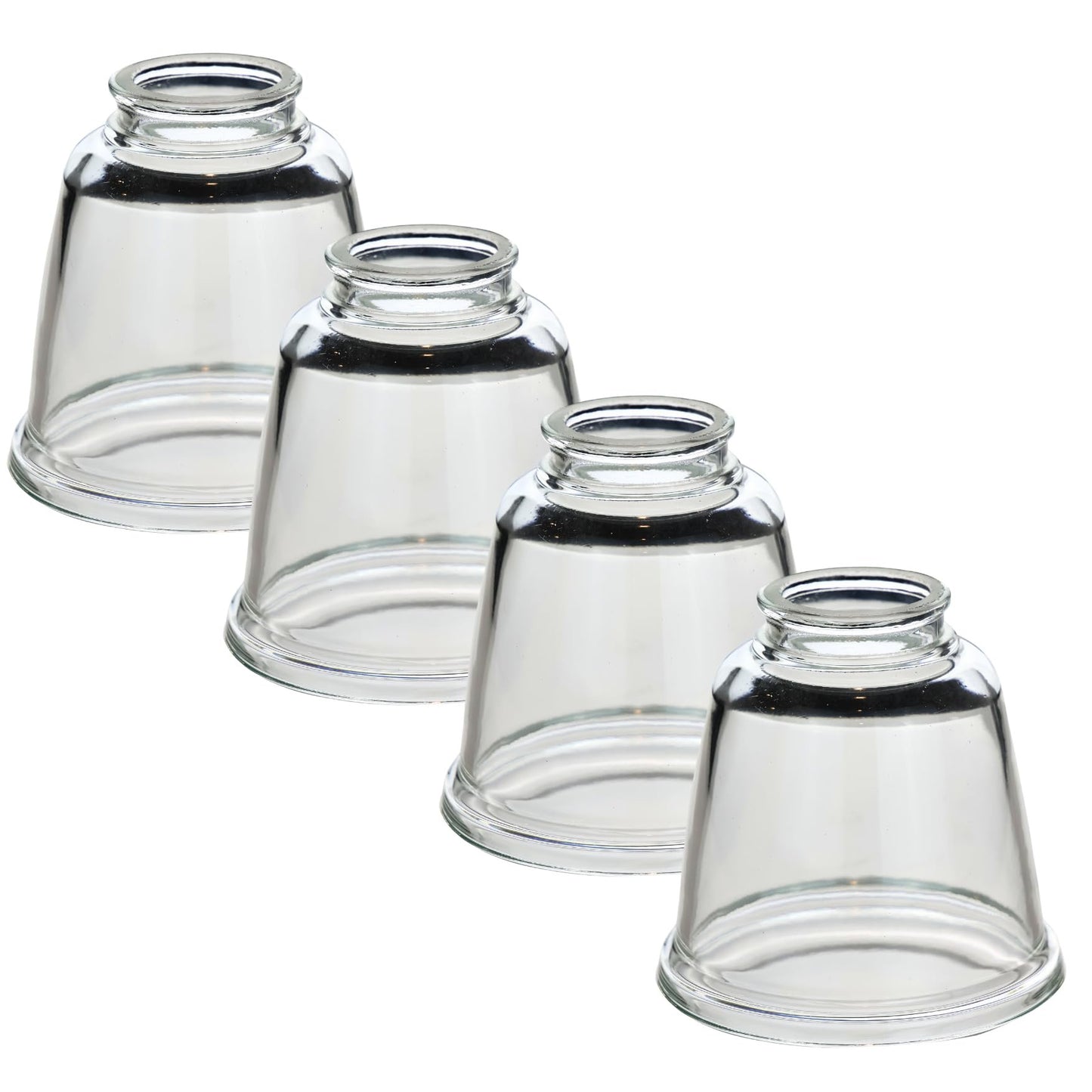 LIGHTACCENTS Ceiling Fan Light Covers For Ceiling Fan Light Kit - Clear Wave Glass Shade Lamp Replacement Kit For Ceiling Fan Light Kits. Clear Glass Shade (4-pack)
