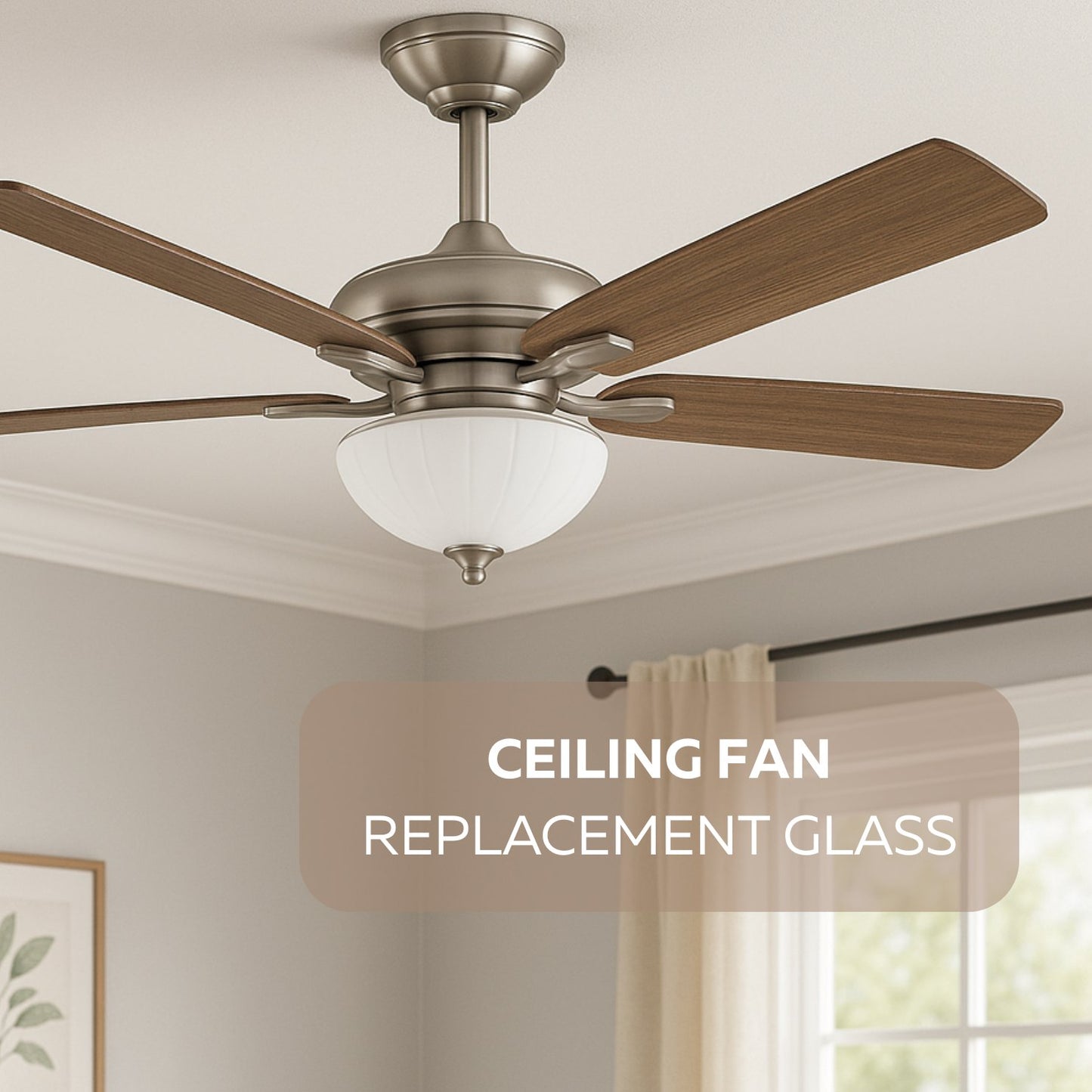 Frosted Glass Ceiling Light Cover Replacement For Ceiling Mounted Fixture Or Ceiling Fan Replacement Globes 11.57" Dia x 3.58" Height- Glass Light Cover - Light Fixture Replacement Glass Frosted White