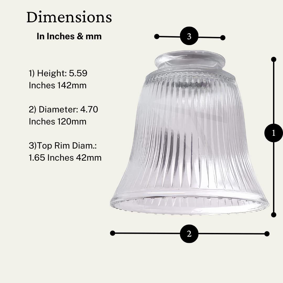 LIGHTACCENTS Ceiling Fan Light Covers For Ceiling Fan Light Kit - Clear Wave Glass Shade Lamp Replacement Kit For Ceiling Fan Light Kits. Clear Glass Shade (4-pack)