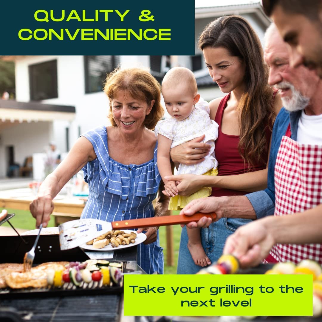 LIGHTACCENTS Barbecue Grill Light, Battery Operated LED BBQ Grill Light, Aluminum Clamp, Adjustable 180 Degrees, 10 LED Bulbs, Perfect for Outdoor Kitchen