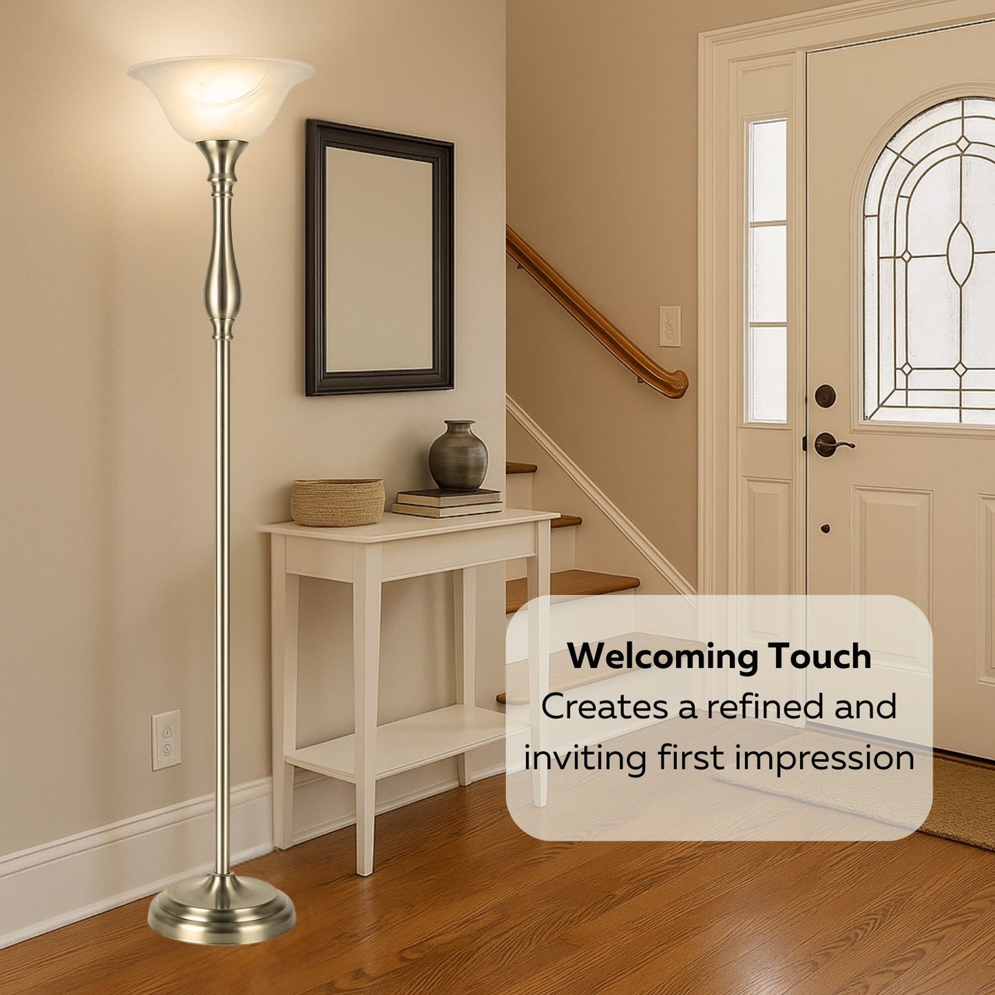 Royal Floor Lamp With Bronze Finish And Amber Alabaster Glass Shade -looking For Floor Lamp For Bedroom, Standing Lamp Or Floor Lamps For Living Room This Torchiere Floor Lamp Is A Great Choice
