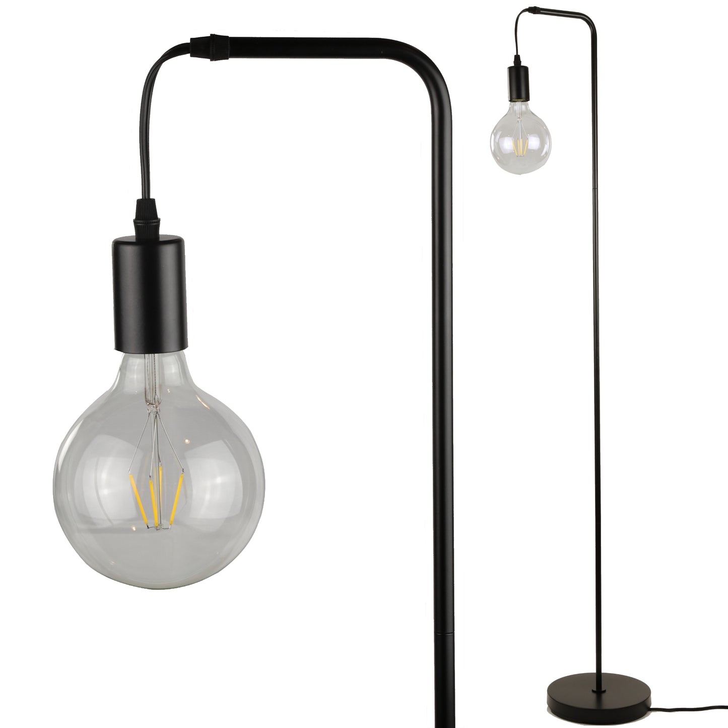 Thomas Floor Lamp - Industrial Standing Lamp with G125 LED Bulb Included