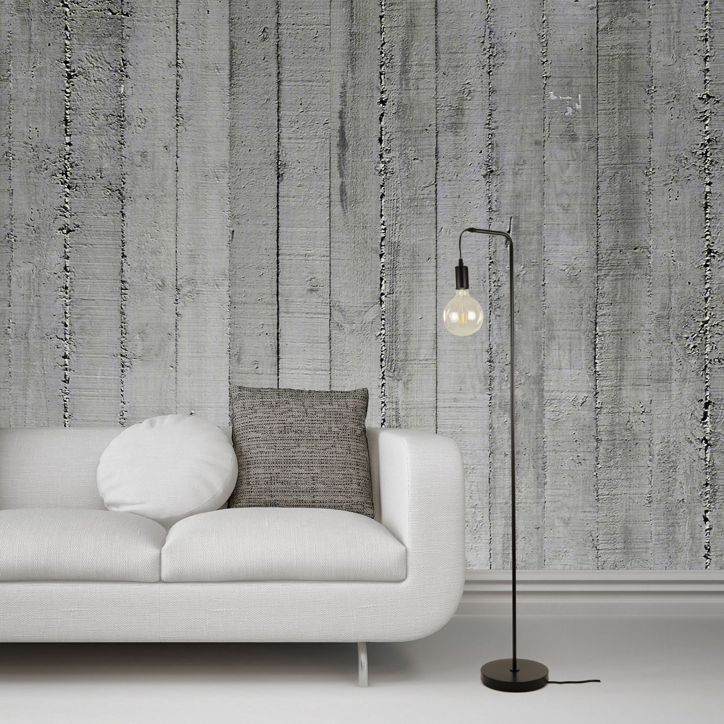 Thomas Floor Lamp - Industrial Standing Lamp with G125 LED Bulb Included