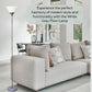 Elegant Silver Pole Floor Lamp with White Opal Shade