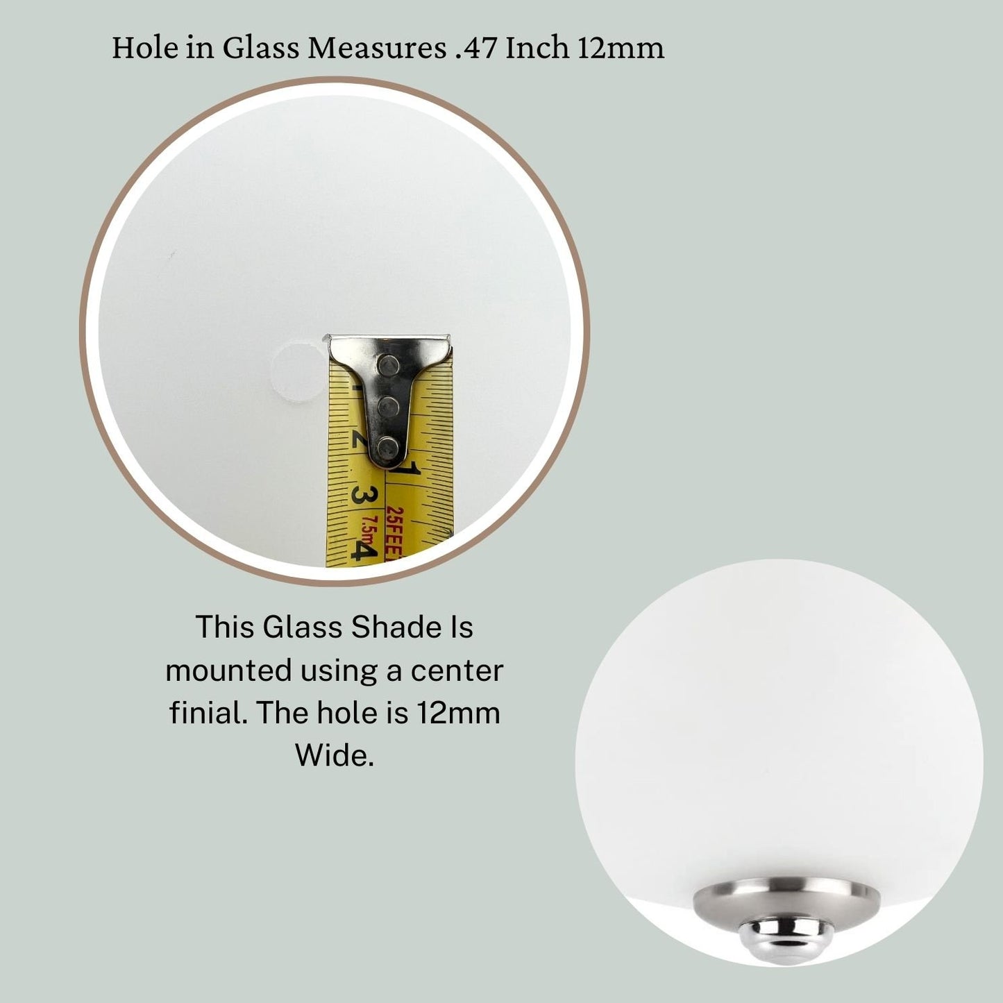 Frosted Glass Ceiling Light Cover Replacement For Ceiling Mounted Fixture Or Ceiling Fan Replacement Globes 11.57" Dia x 3.58" Height- Glass Light Cover - Light Fixture Replacement Glass Frosted White