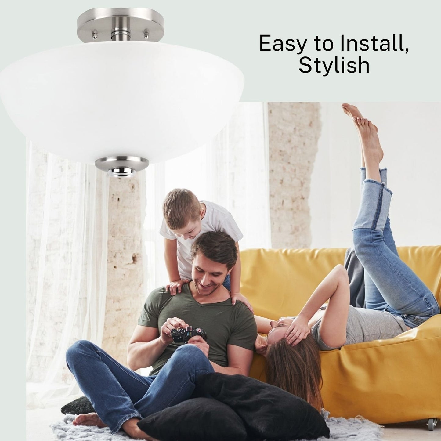 Frosted Glass Ceiling Light Cover Replacement For Ceiling Mounted Fixture Or Ceiling Fan Replacement Globes 11.57" Dia x 3.58" Height- Glass Light Cover - Light Fixture Replacement Glass Frosted White