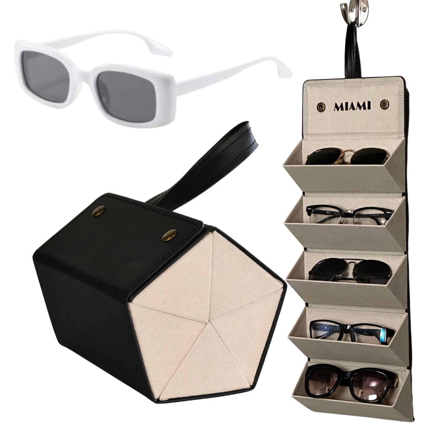 MTNShade Sunglasses Organizer Case Men & Women Retro Sunglasses for Storage Display of Multiple Sunglass