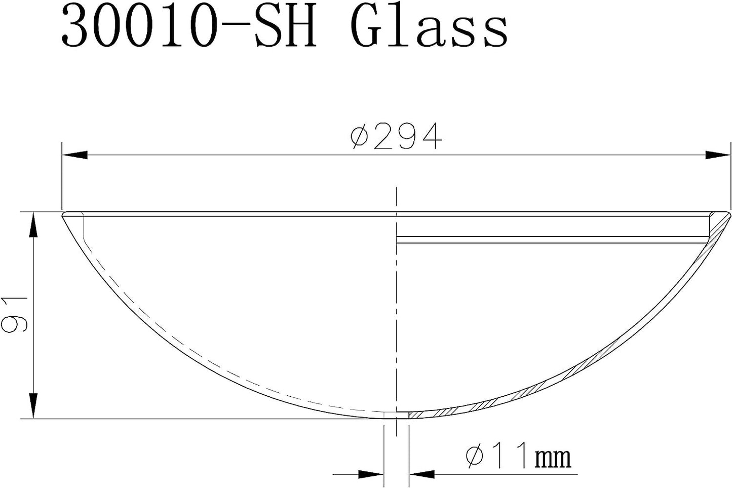 Frosted Glass Ceiling Light Cover Replacement For Ceiling Mounted Fixture Or Ceiling Fan Replacement Globes 11.57" Dia x 3.58" Height- Glass Light Cover - Light Fixture Replacement Glass Frosted White