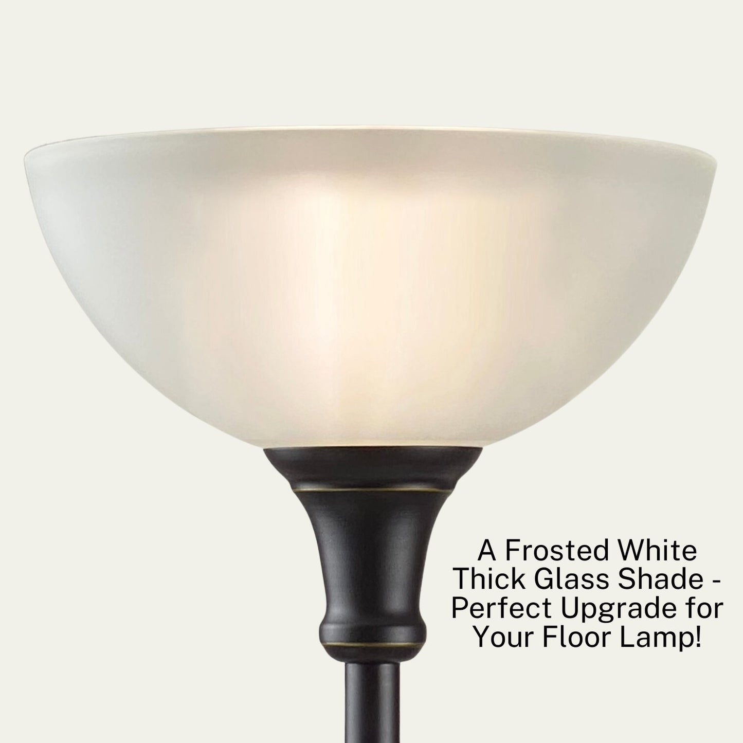 LIGHTACCENTS White Glass Lamp Shade Replacement for Floor Lamp - Lamp Shade for Floor Lamps - Glass Lamp Shade - Floor Lamp Shade - Light Fixture Replacement Glass (White)