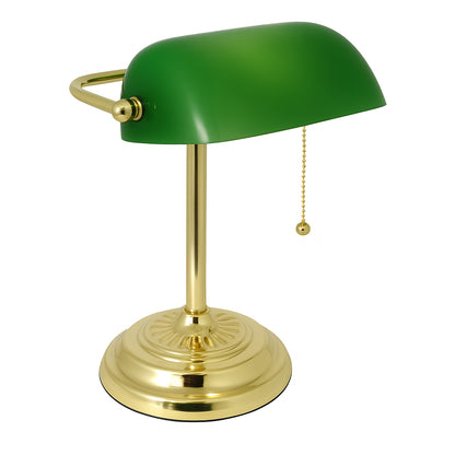 Bankers Desk Lamp with Glass Shade