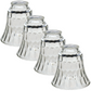 Glass Lamp Shades – 4 Pack Ribbed Glass Globes for Ceiling Fan Light Kit or Flush Mount Fixture – Replacement Ceiling Fan Glass Shades, Easy to Install