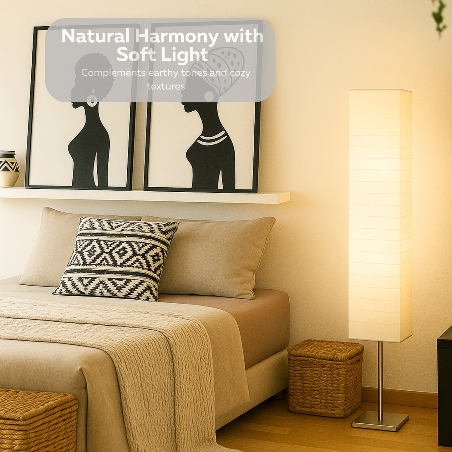 Honors Paper Floor Lamp and White Paper Shade and Foot Switch