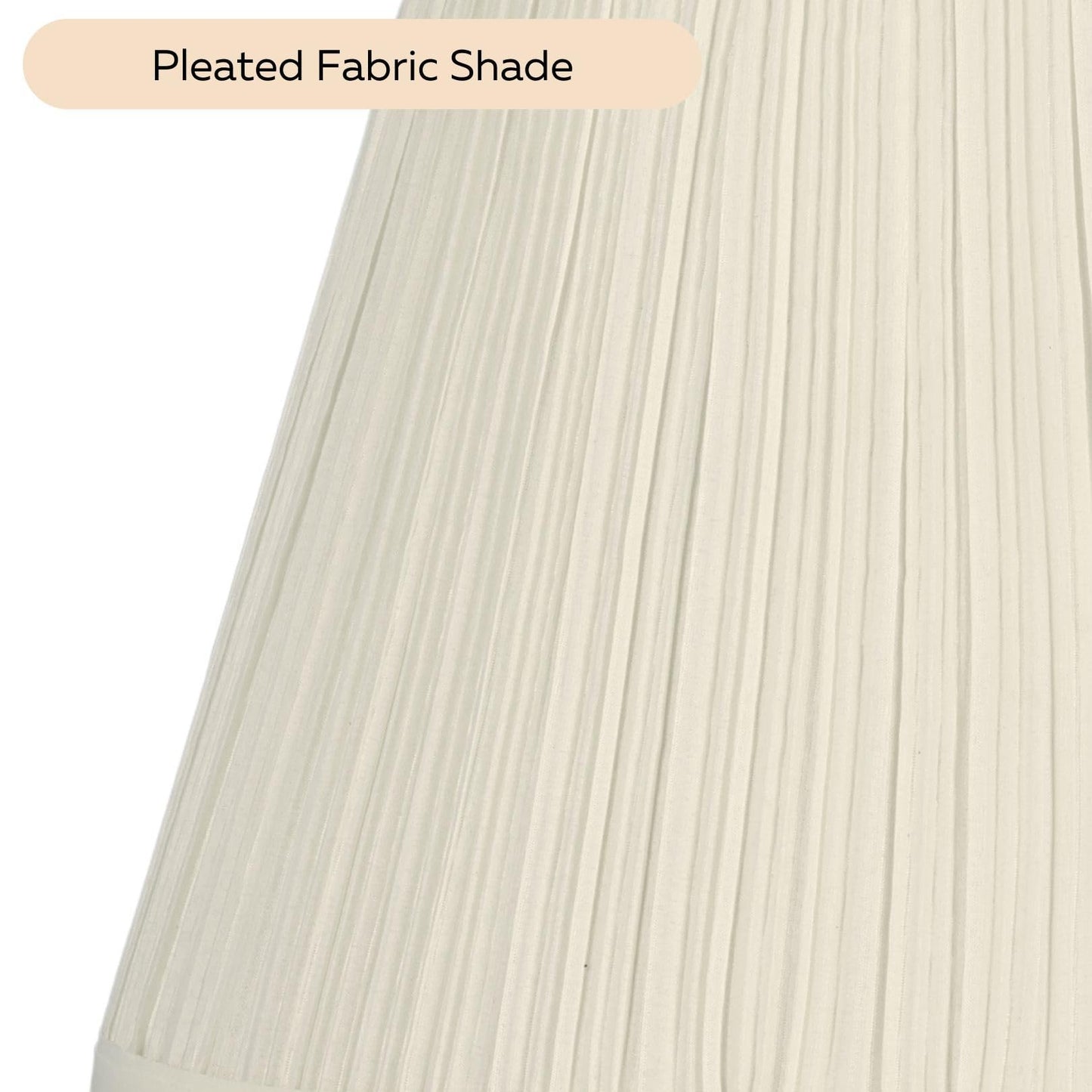 LIGHTACCENTS Pleat Empire Lamp Shade For Table Lamps - Hand-Crafted Linen Fabric 7" Top x 13" Diam x 10" Tall Fits Most Fixtures - Nickel Spider Harp Included - Off White Linen Nickel Finish (1-Pack)