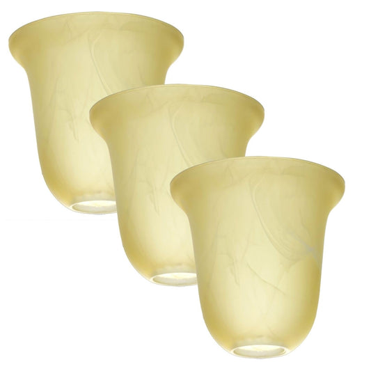 Alabaster Glass Pendant Light Shade, 6"x 6", Socket Nut Compatible