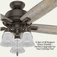 LIGHTACCENTS Ceiling Fan Light Covers For Ceiling Fan Light Kit - Clear Wave Glass Shade Lamp Replacement Kit For Ceiling Fan Light Kits. Clear Glass Shade (4-pack)