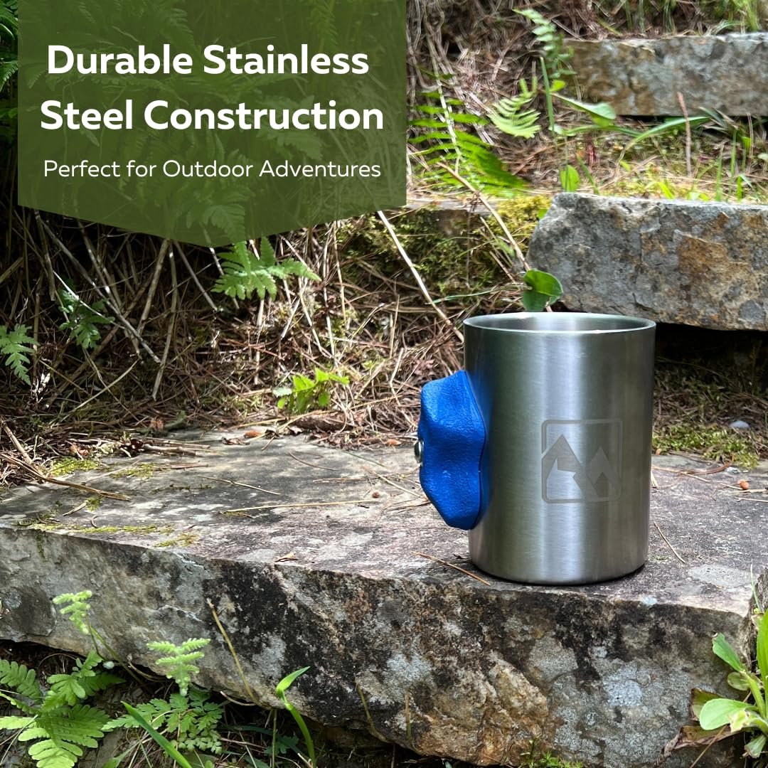 MTNShade 365 Days Coffee 14oz Stainless Steel Cup with Rock Climbing Hold Handle
