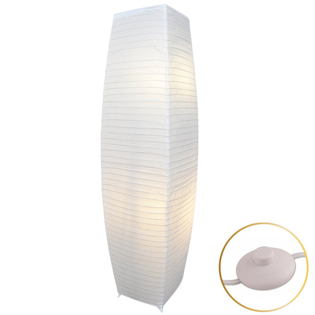 Alumni Paper Floor Lamp with White Paper lantern Shade