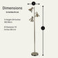 Dorm 3 Light Floor Lamp with 3 Adjustable Reading Room Lights by Lightaccents - Tree Style Standing Lamp with Adjustable Lights - Floor Standing Pole Light - Living Room Lamp (Brushed Nickel)