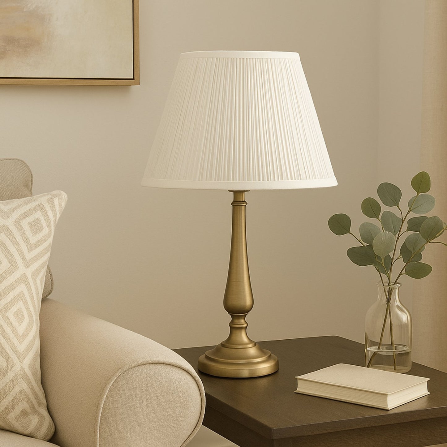 White Pleated Lamp Shade 7" x 13" x 10" Tall