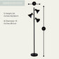 Dorm 3 Light Floor Lamp with 3 Adjustable Reading Room Lights by Lightaccents - Tree Style Standing Lamp with Adjustable Lights - Floor Standing Pole Light - Living Room Lamp (Brushed Nickel)