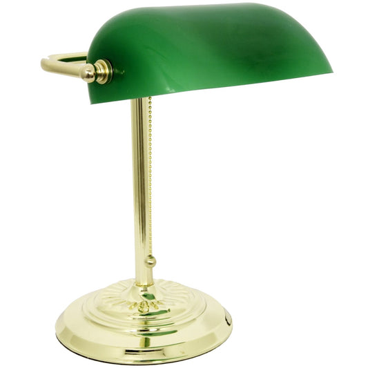 Bankers Desk Lamp with Glass Shade