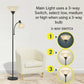 Torchiere Floor Lamp with Opal White Cone Shade – Standing Lamp for Living Room or Bedroom – Super Bright Corner Pole Lamp, Modern Floor Lamps for Living Room
