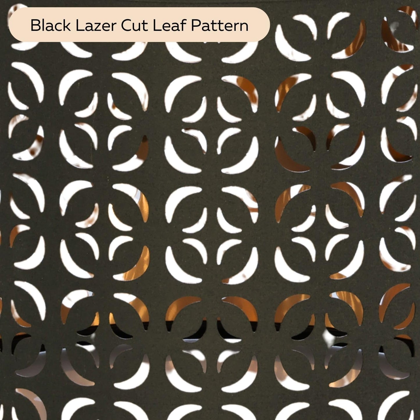 LIGHTACCENTS Quatrefoil Pattern Drum Shade For Table Lamps - Laser Cut 12.7" Diam x 10" Tall Fits Most Light Fixtures Black Harp Included - Black Quatrefoil Pattern (1-Pack)