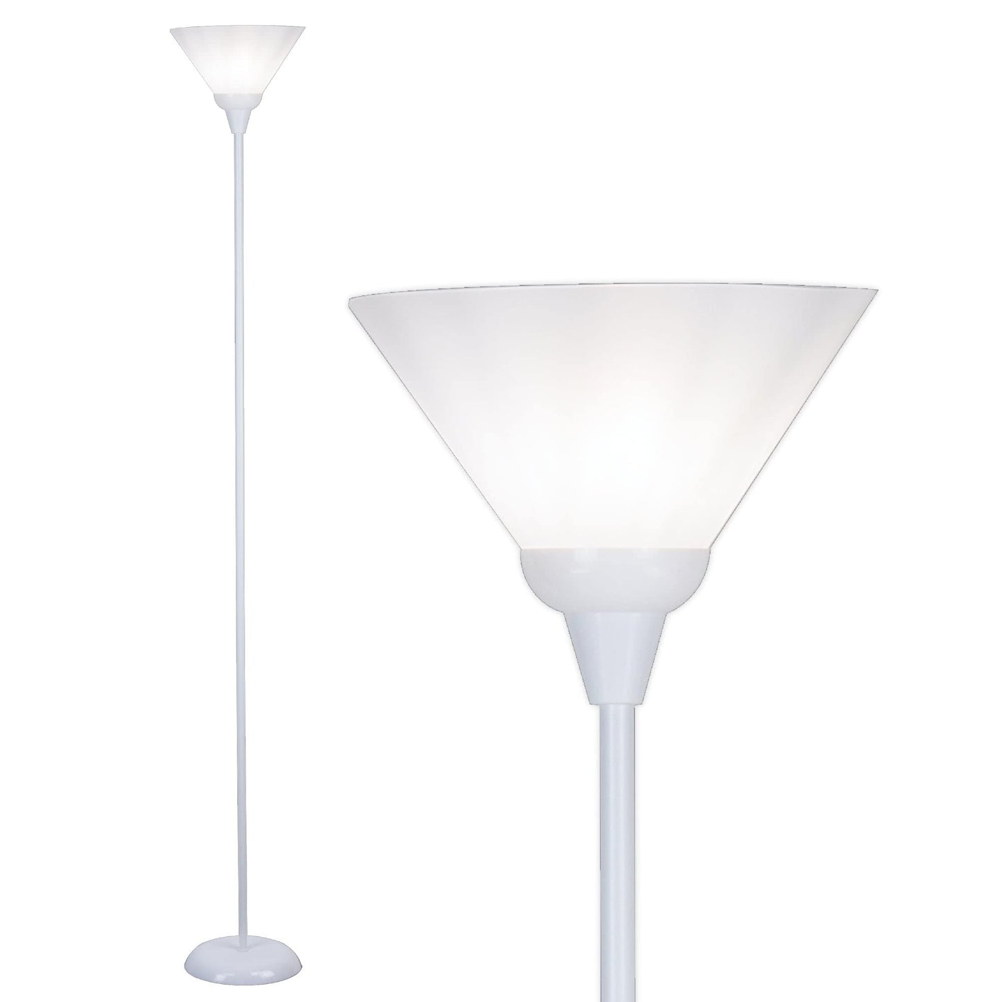 Floor Lamp with Opal White Cone Shade