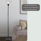 Bronze Torchiere Floor Lamp, 72" with Frosted Glass Shade