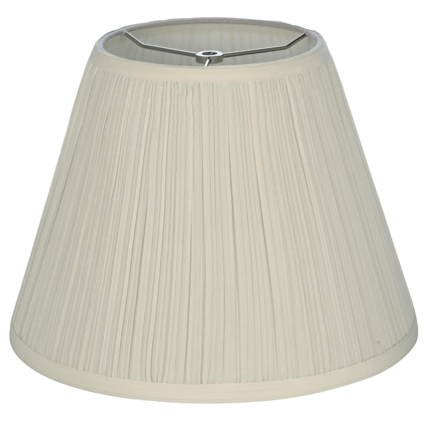 LIGHTACCENTS Pleat Empire Lamp Shade For Table Lamps - Hand-Crafted Linen Fabric 7" Top x 13" Diam x 10" Tall Fits Most Fixtures - Nickel Spider Harp Included - Off White Linen Nickel Finish (1-Pack)