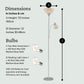 Torchiere Floor Lamp with Opal White Cone Shade – Standing Lamp for Living Room or Bedroom – Super Bright Corner Pole Lamp, Modern Floor Lamps for Living Room