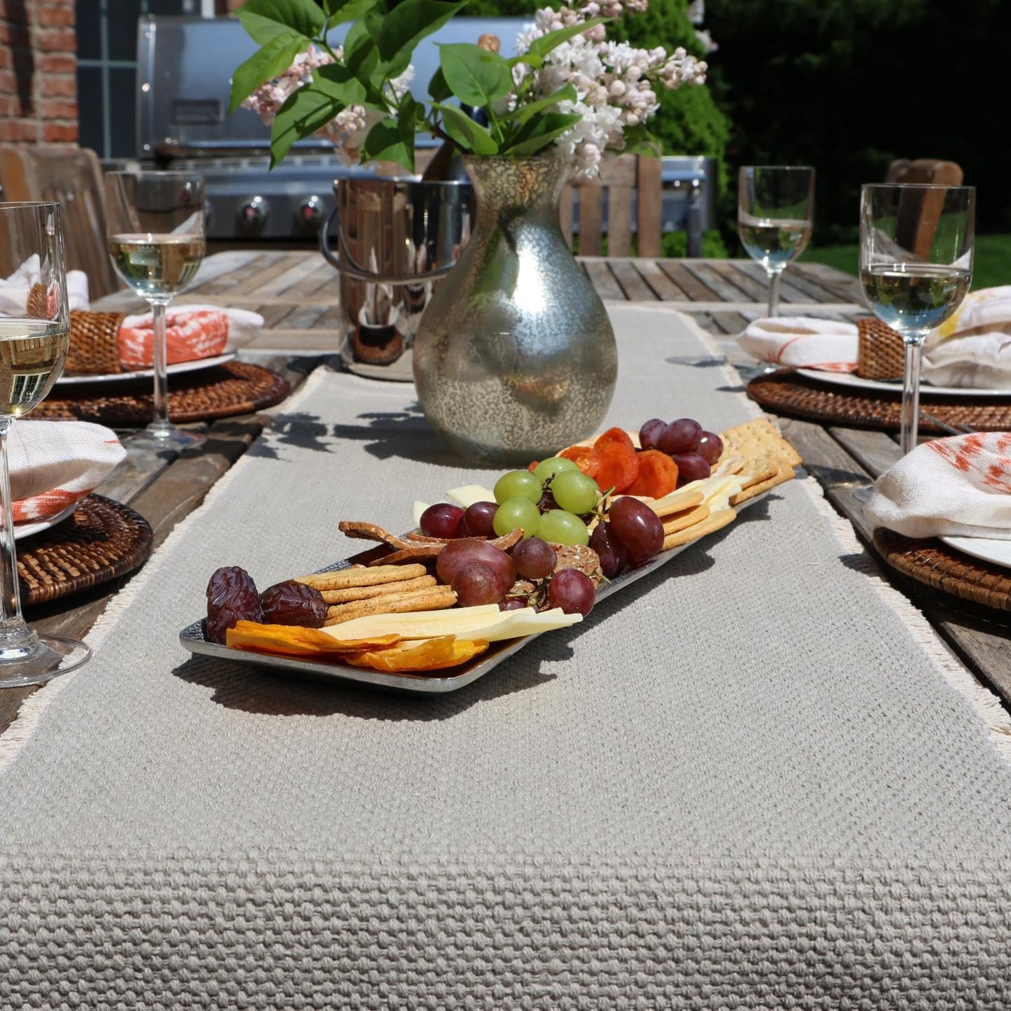 Boho Farmhouse Table Runner for Kitchen Decor 14 X 72 Inches