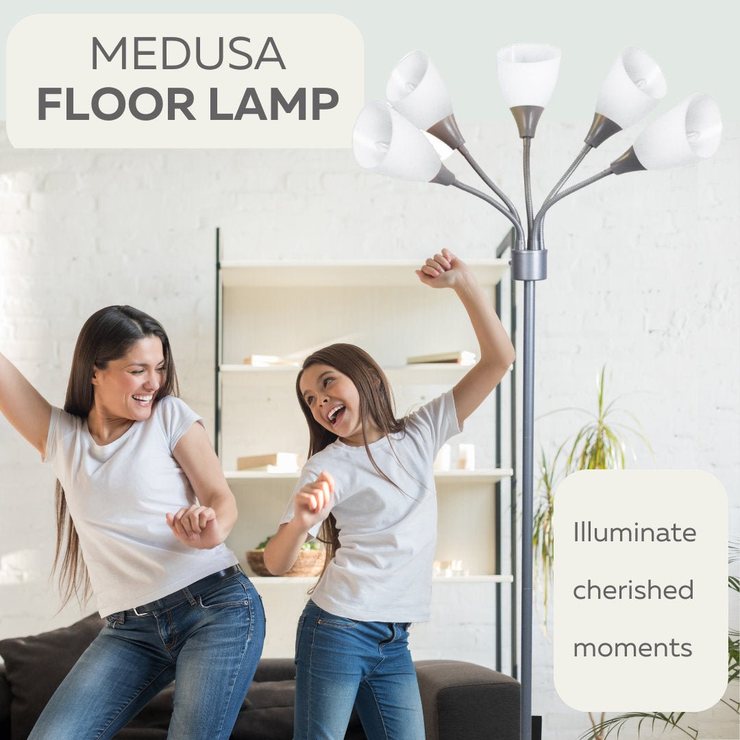 Medusa 5-Light Floor Lamp – Adjustable Shades