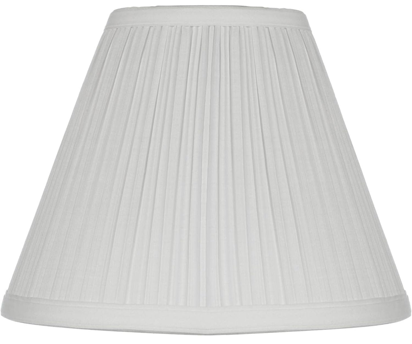 LIGHTACCENTS Pleat Empire Lamp Shade For Table Lamps - Hand-Crafted Linen Fabric 7" Top x 13" Diam x 10" Tall Fits Most Fixtures - Nickel Spider Harp Included - White Linen Nickel Finish (1-Pack)