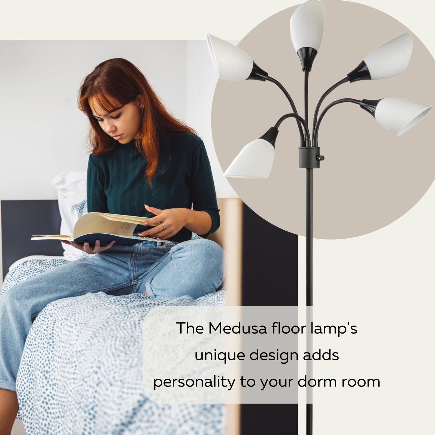 Medusa 5-Light Floor Lamp – Adjustable Shades