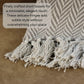 Boho Throw Blanket Herringbone Couch Throw,  48x60