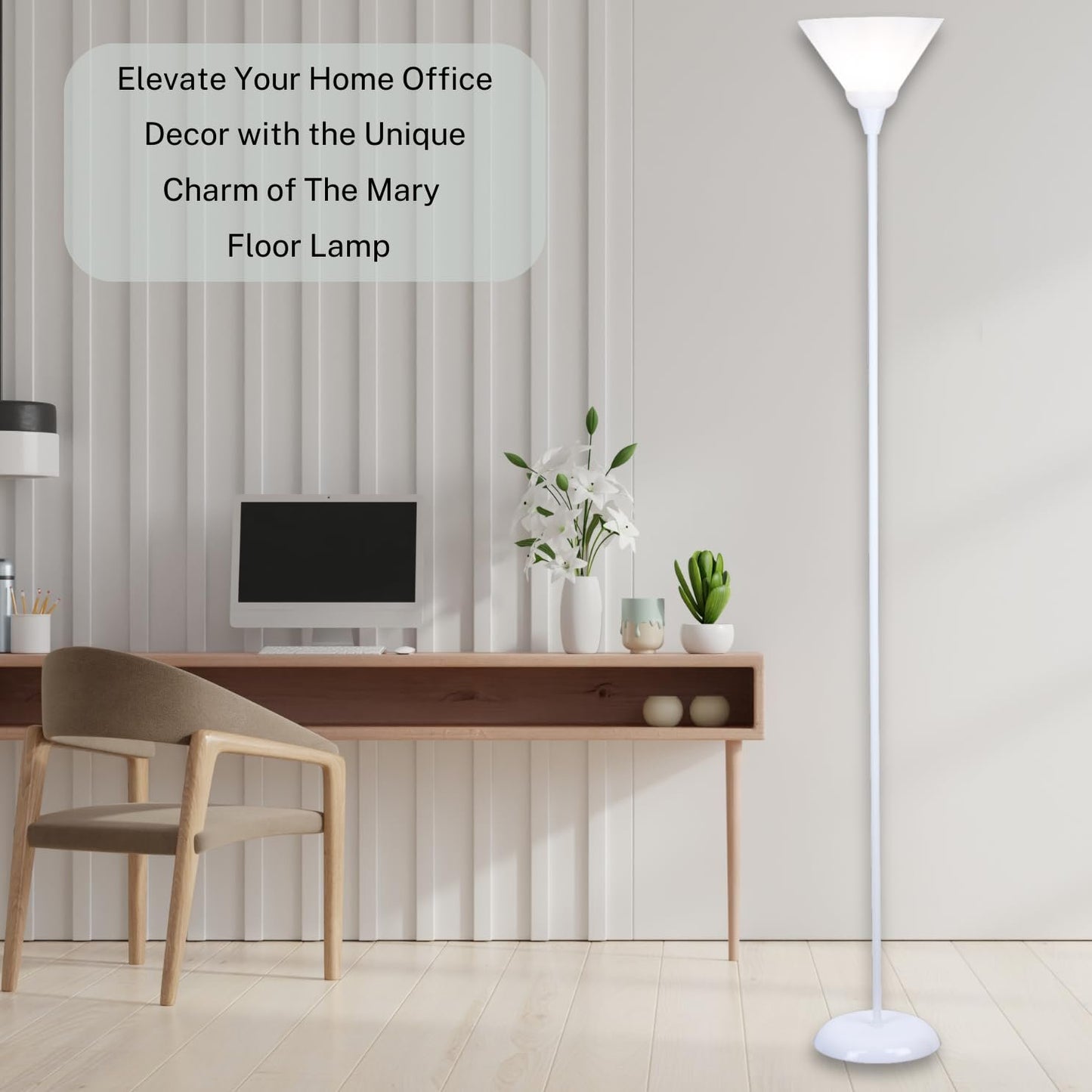 Floor Lamp with Opal White Cone Shade