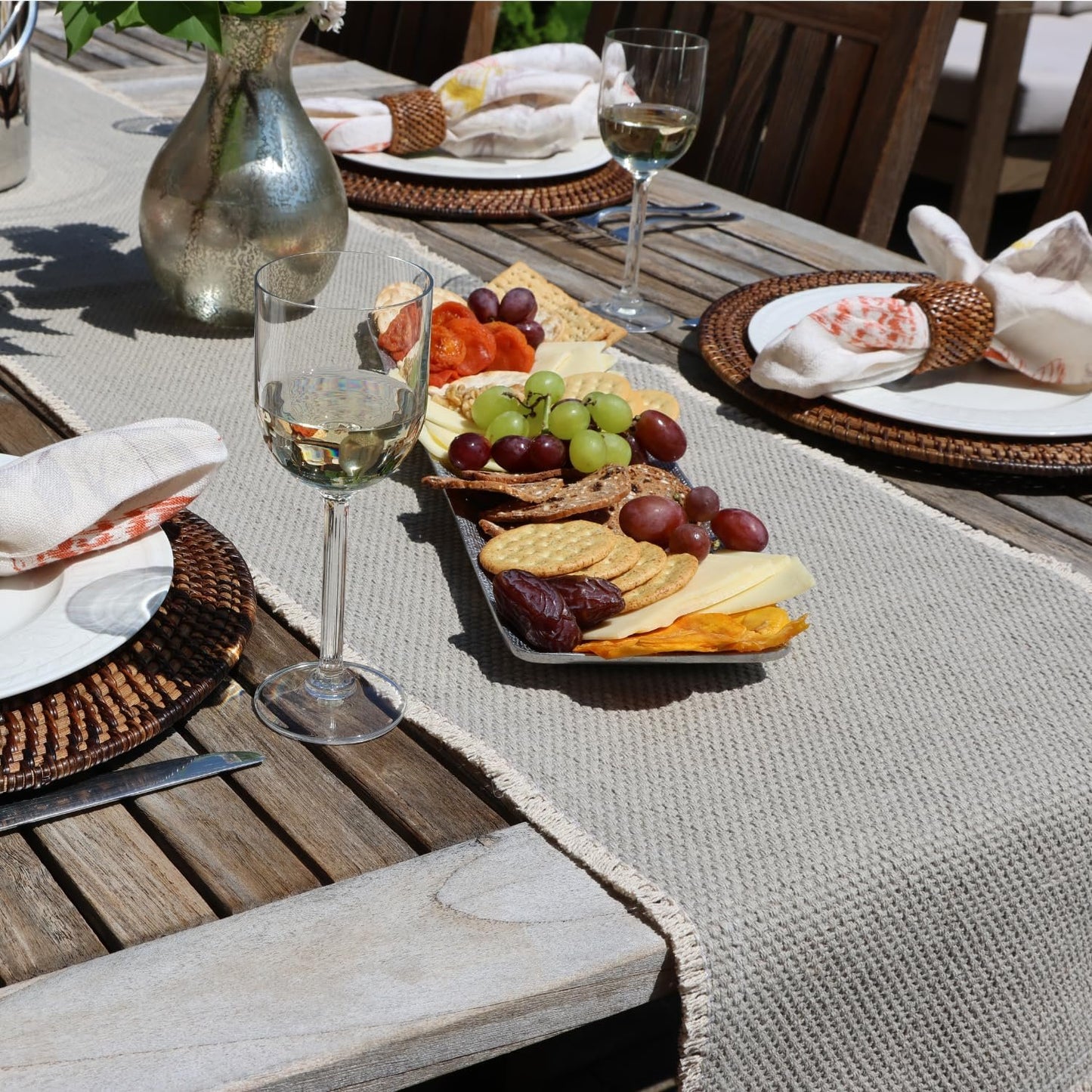 Boho Farmhouse Table Runner for Kitchen Decor 14 X 72 Inches