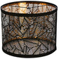 Leaf Pattern Drum Shade For Table Lamps - Laser Cut 12.7" Diam x 10" Tall Fits Most Light Fixtures Black Harp Included - Black Leaf Pattern (1-Pack)