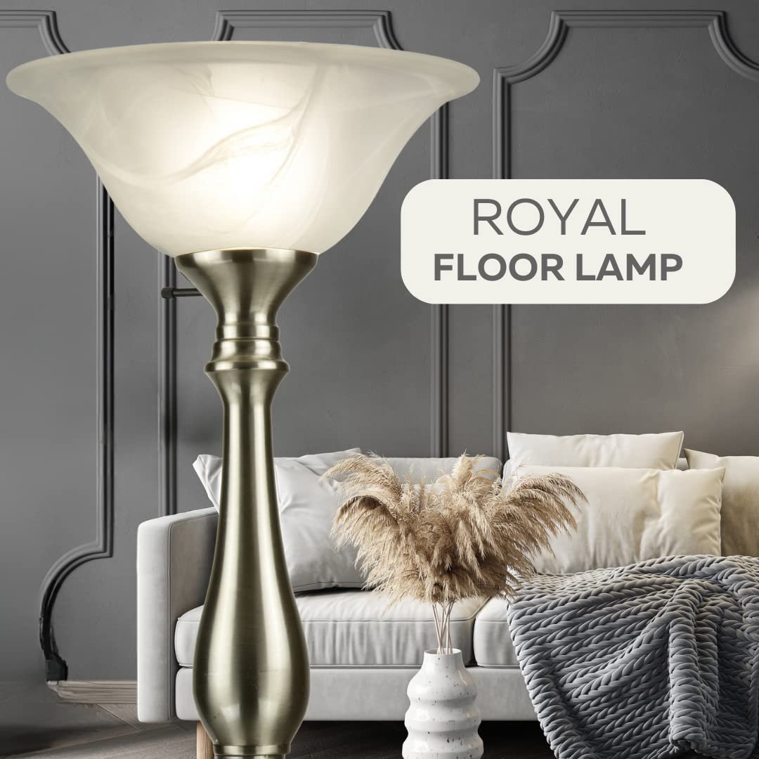 Royal Floor Lamp, Standing Lamp 72-inch Tall Lamp Glass Shade