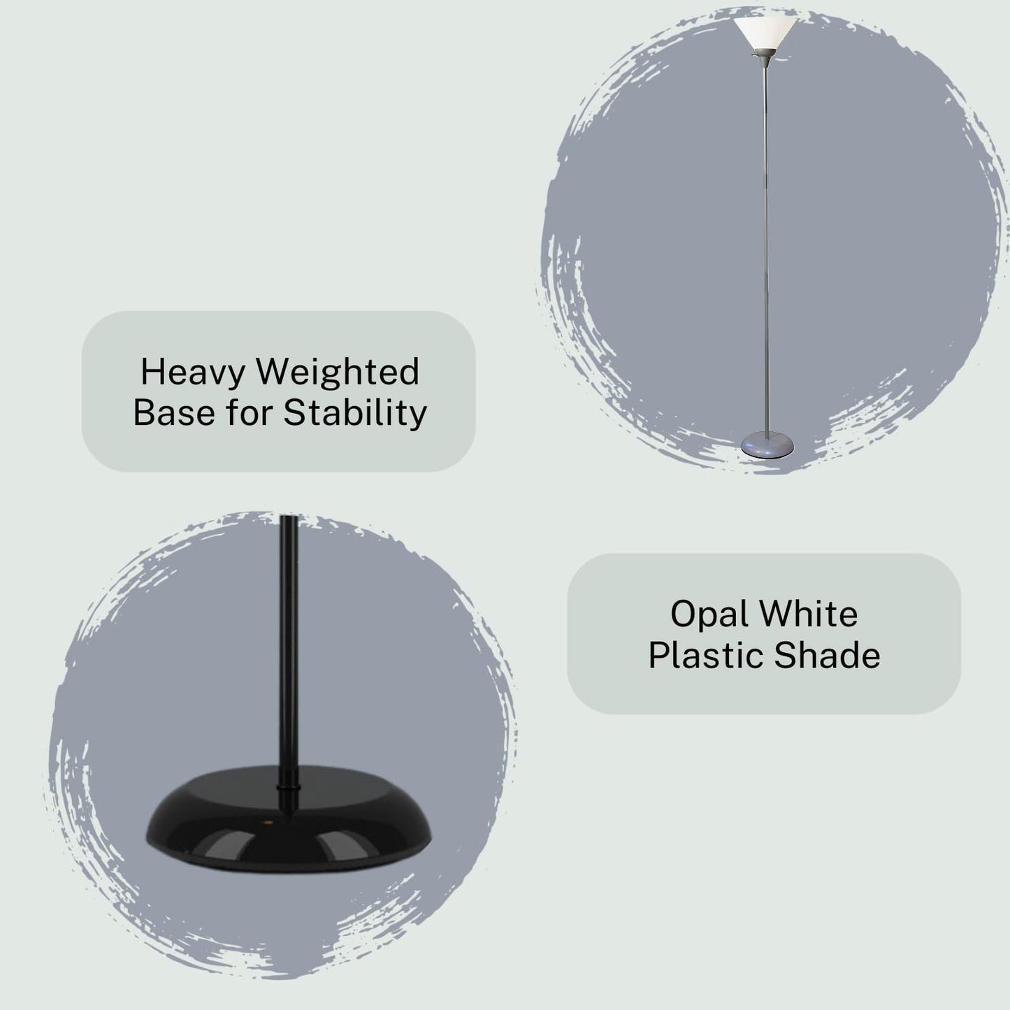 Floor Lamp with Opal White Cone Shade