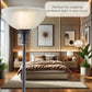 Bronze Torchiere Floor Lamp, 72" with Frosted Glass Shade